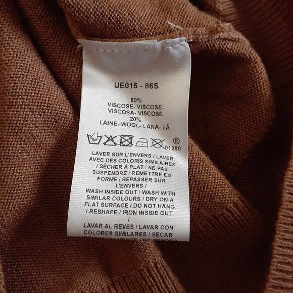Caroll Paris Women's Size Small Camel Brown Wool Blend Pullover Classic Sweater - Picture 7 of 10
